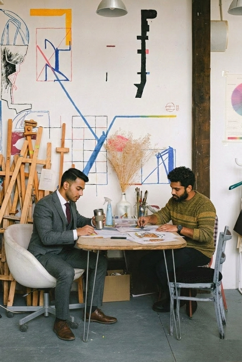 Professional printing studio workspace